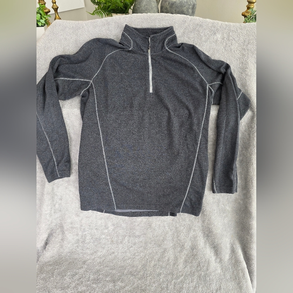 Mens Size Medium Slazenger Dark Gray 1/4 Zip Golf Long Sleeve Excellent Conditio